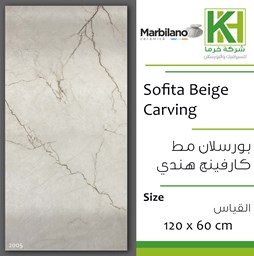 عرض تفاصيل بلاط بورسلان مط كارفنج 60×120 سم هندي سوفيتا بيج 
 صورة بلاط بورسلان مط كارفنج 60×120 سم هندي سوفيتا بيج