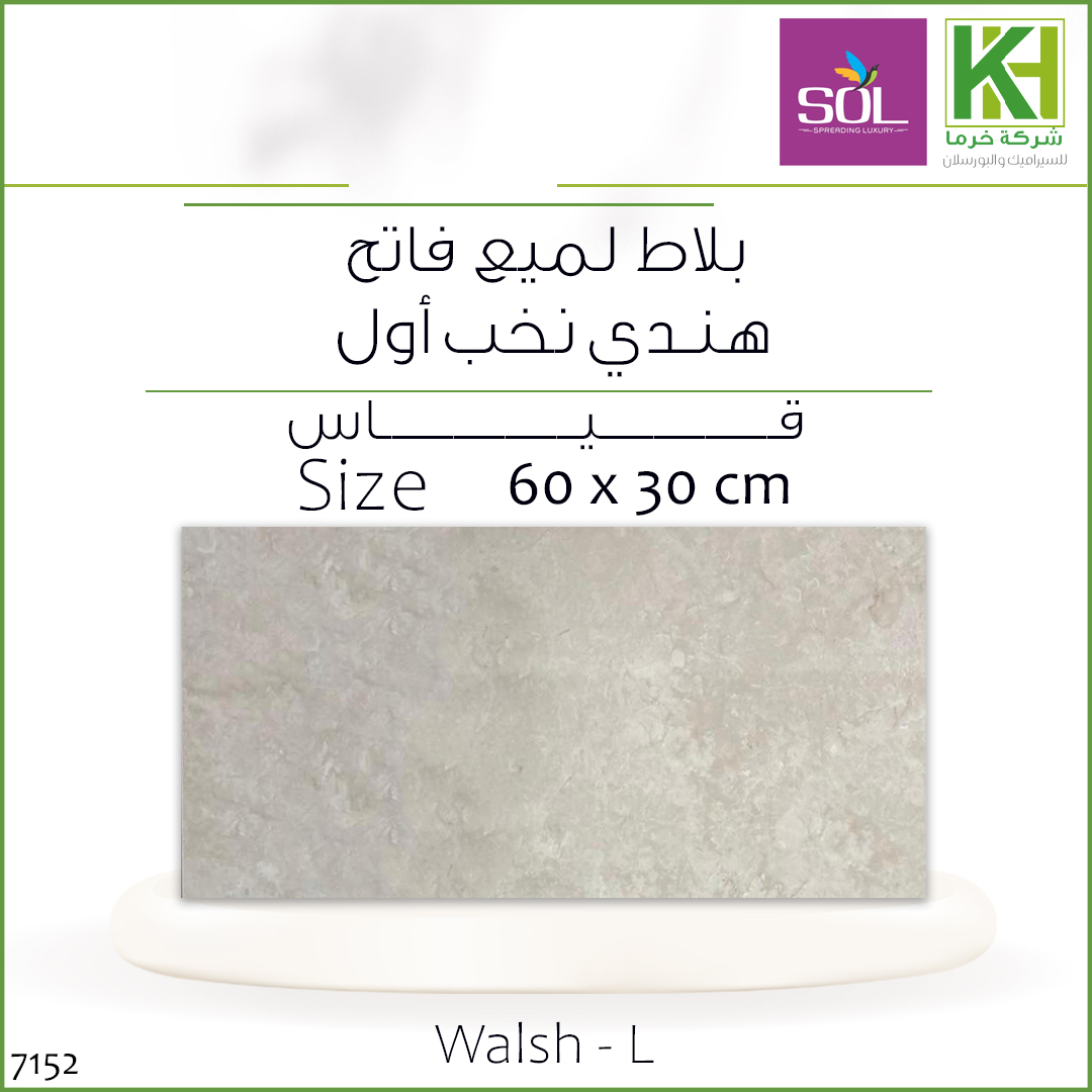 صورة بلاط جدران لميع فاتح 30×60 سم هندي والش
